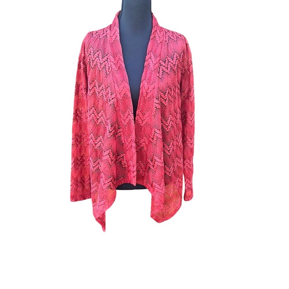Rock & Roll Cowgirl Rust-Red Lace Open Front Cardigan Jacket NWT Size Small